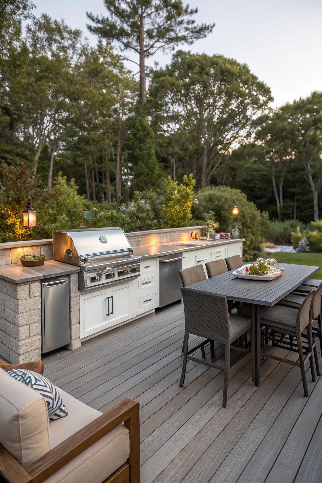 An outdoor kitchen that makes cooking and entertaining a delight.