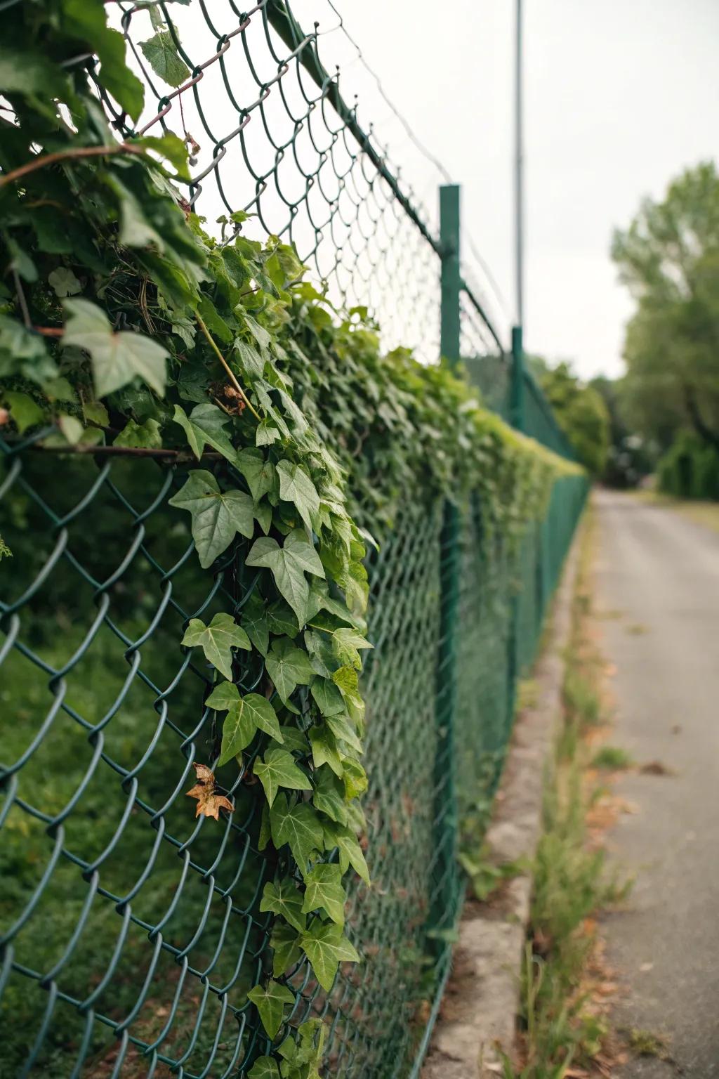 Faux ivy screens offer a maintenance-free green look.