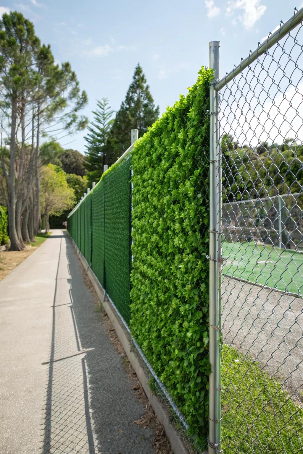 Artificial greenery provides a maintenance-free lush look.
