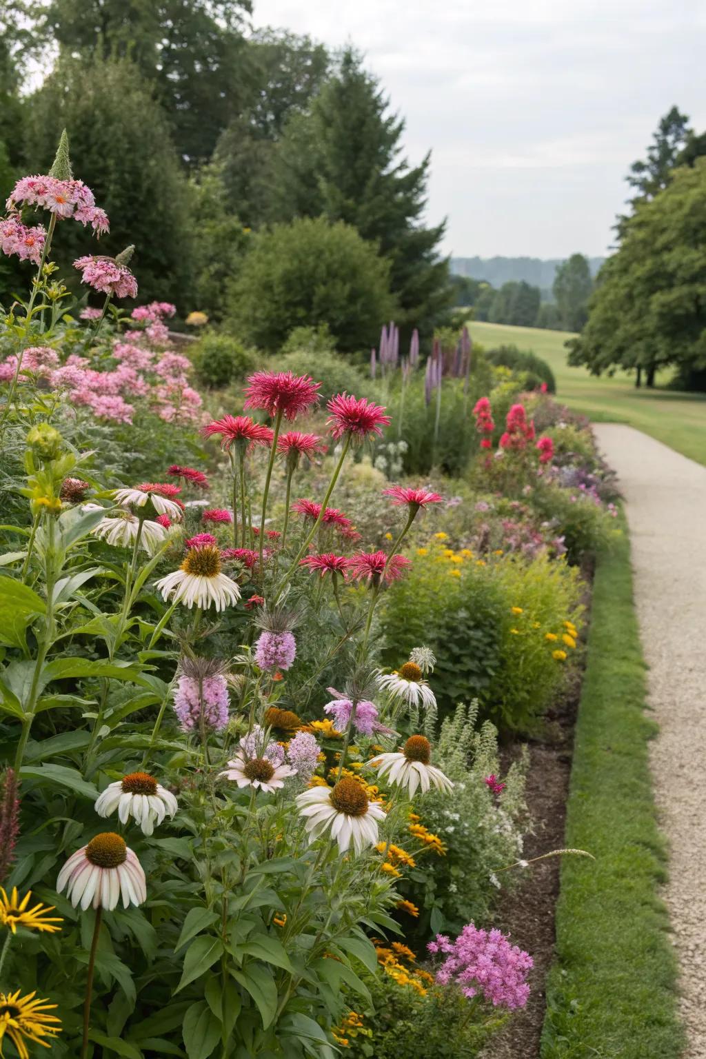 Perennial beds offer year-round beauty with minimal effort.
