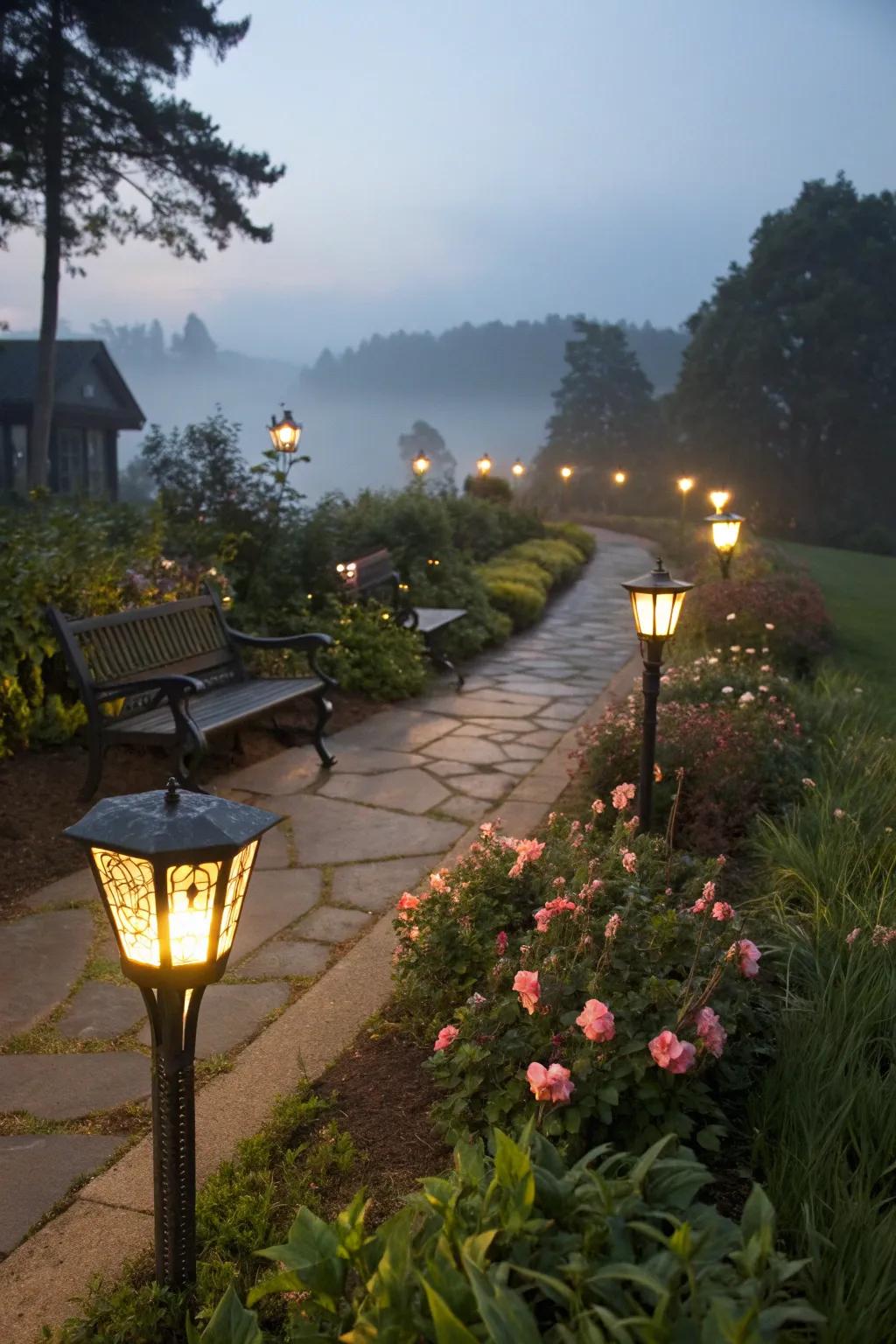 Solar lights brighten up your garden sustainably.