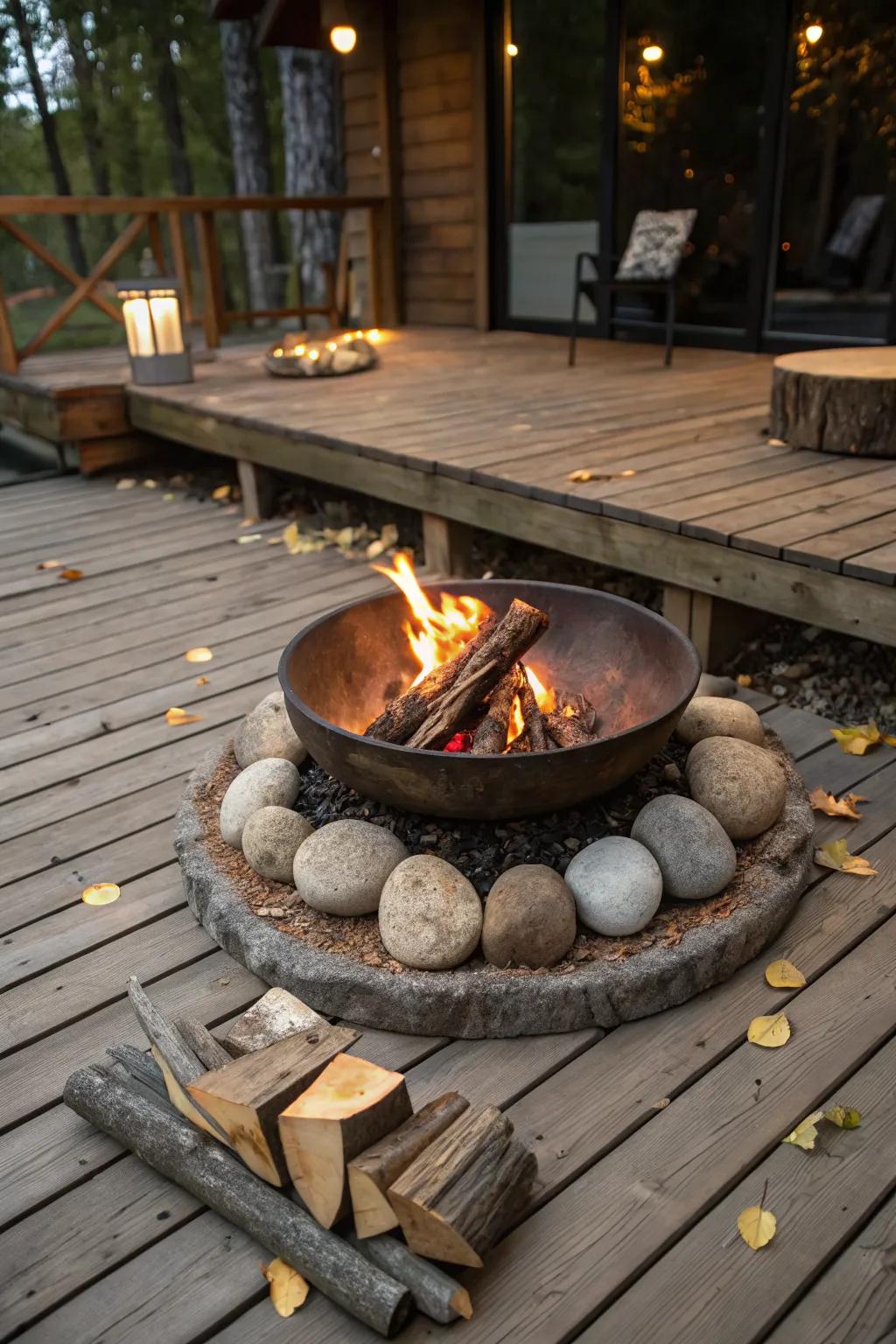 Flexible and mobile fire pit bowl for any occasion