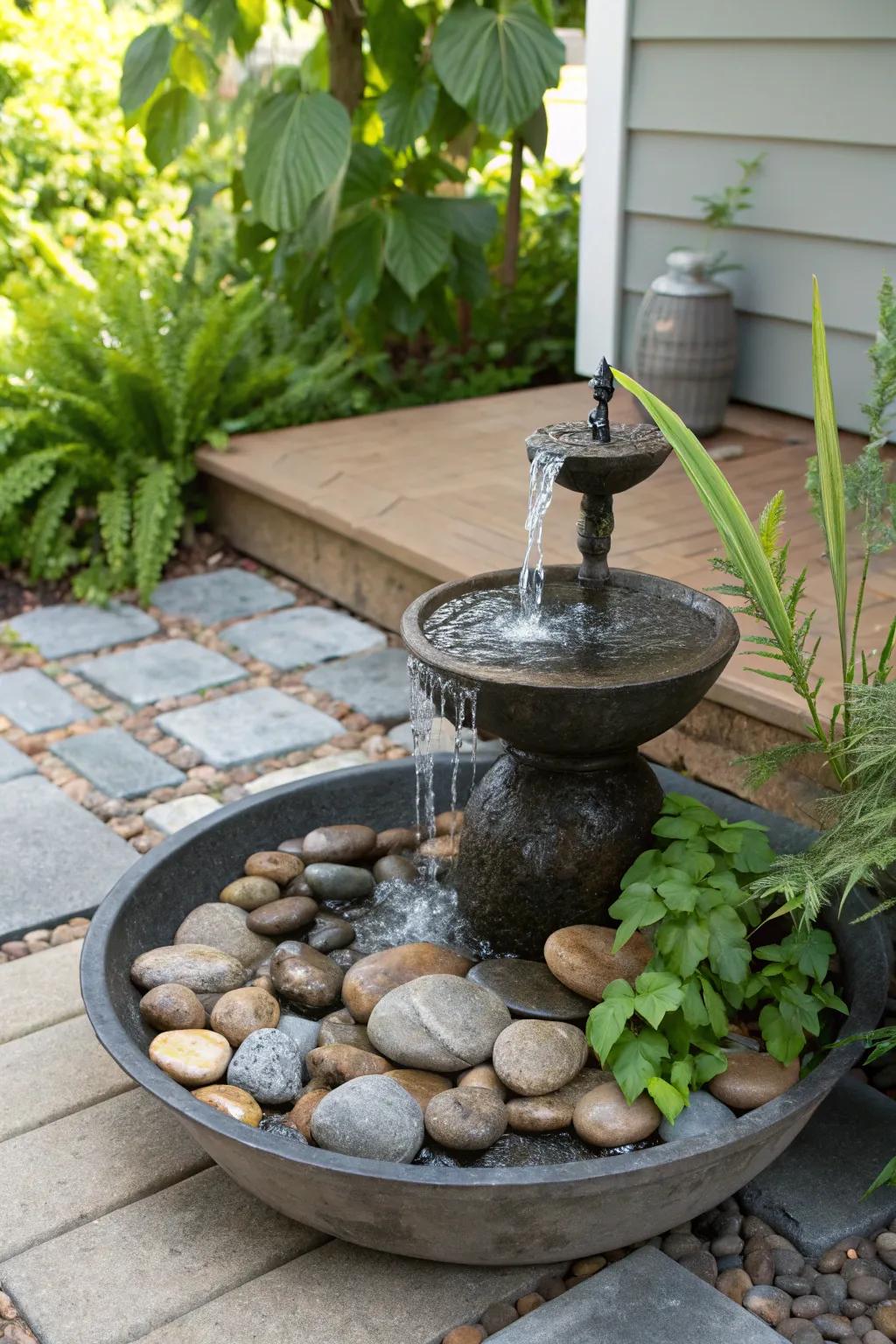 Water features add tranquility and charm.