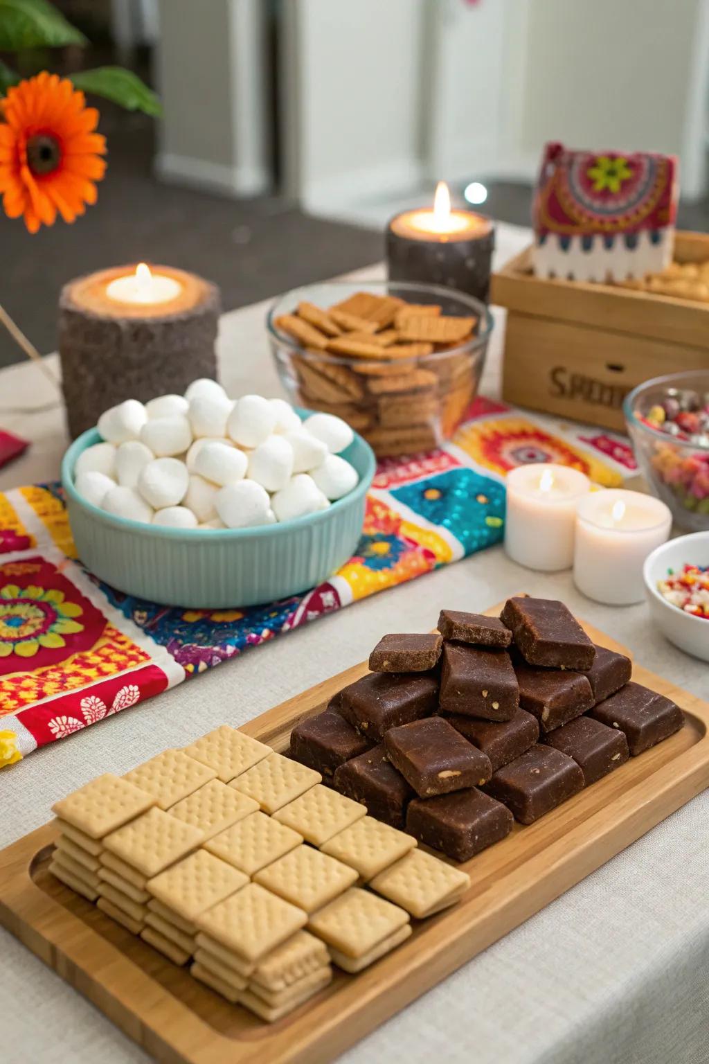Get creative with a DIY s'mores station.