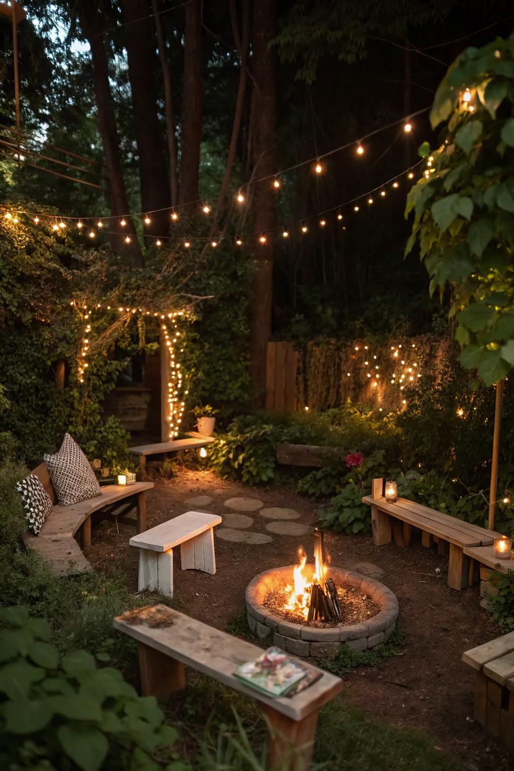 A gathering spot invites imagination and warmth into your garden.