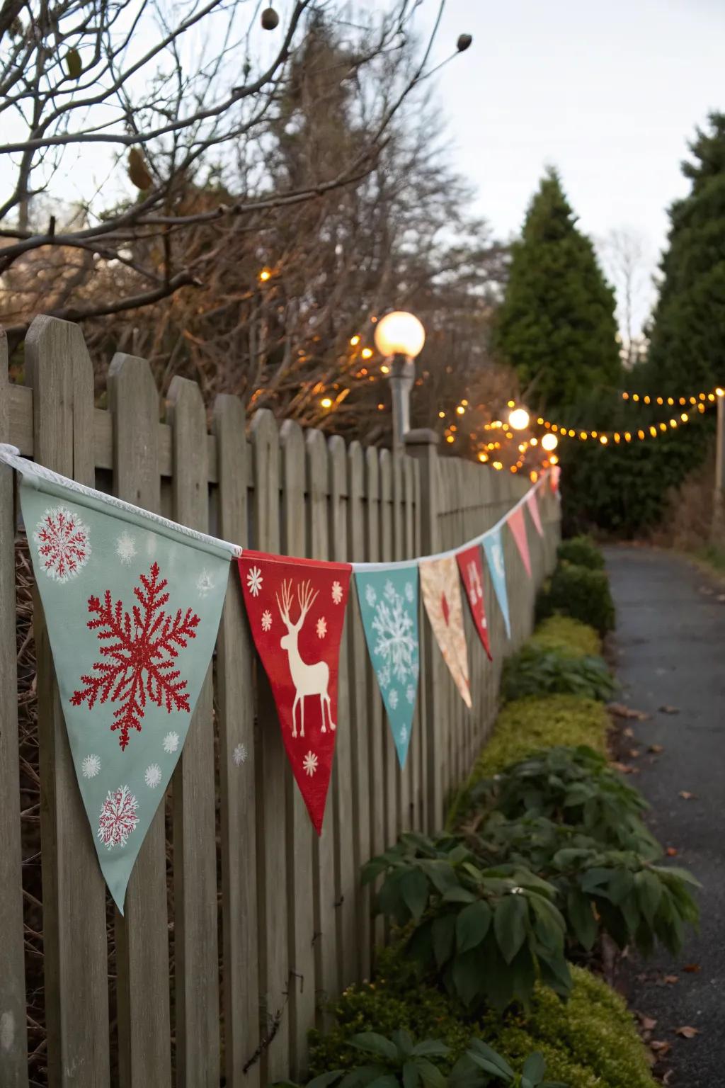 Add a playful touch with festive fence banners.