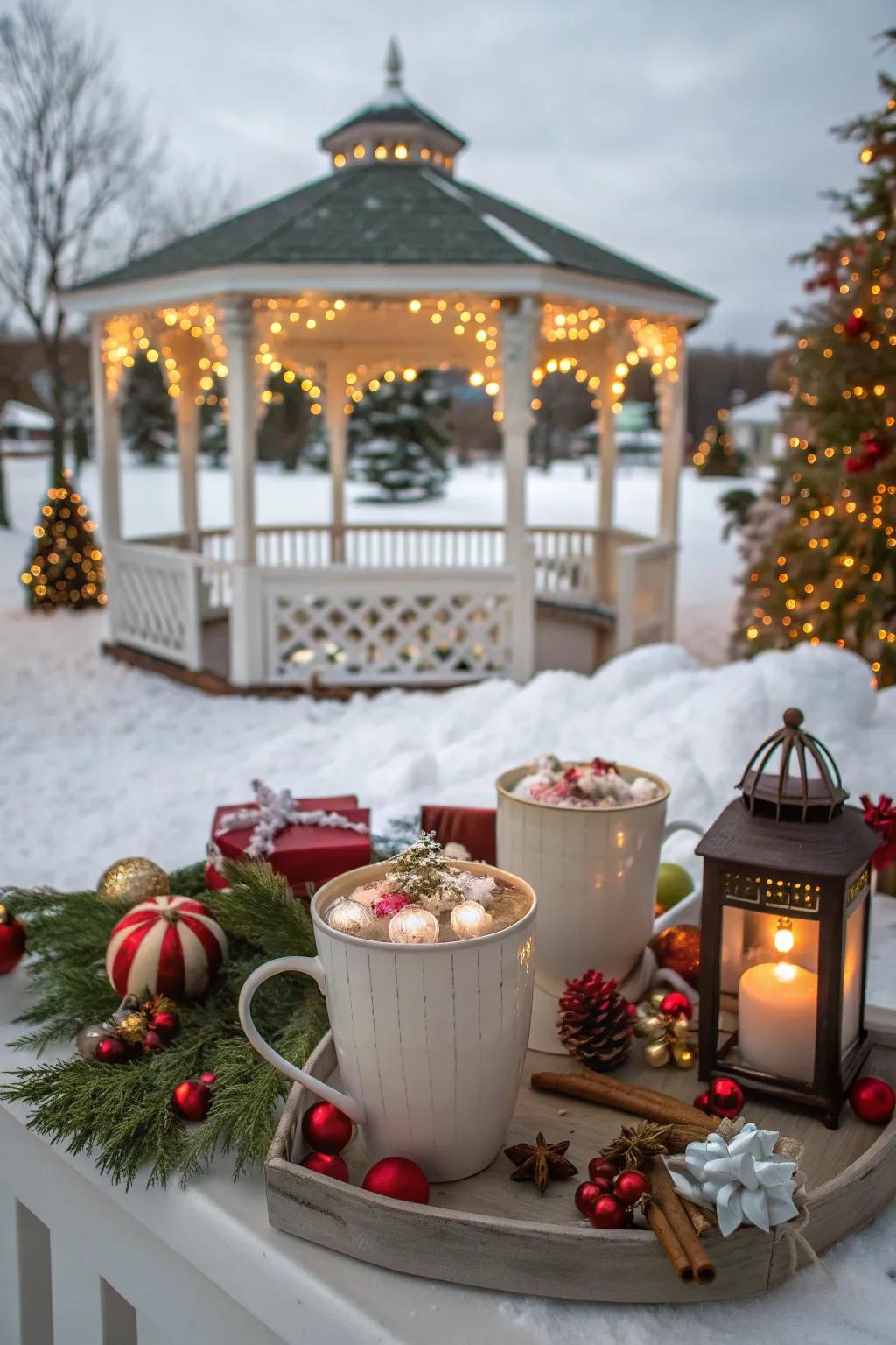A hot cocoa station is a delightful addition for guests.