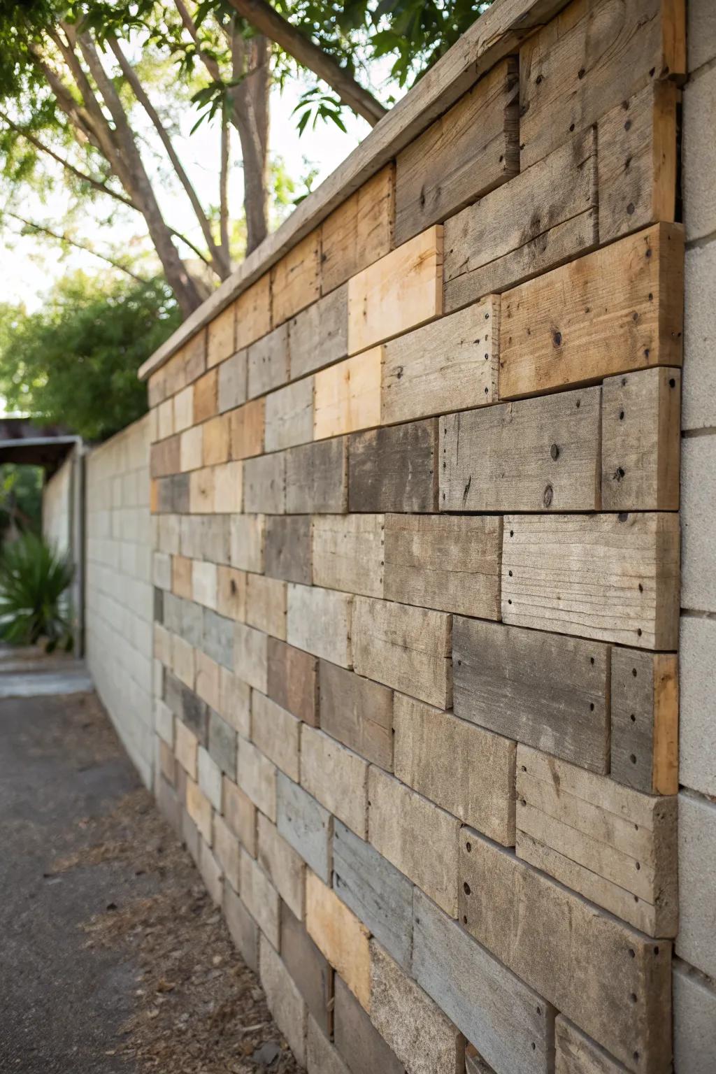 Reclaimed wood panels provide rustic charm and an eco-friendly touch to your walls.