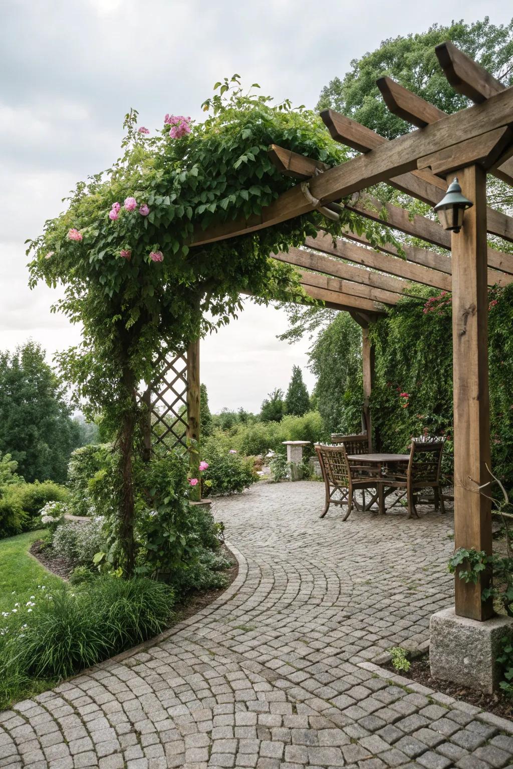 Enhance your patio with the elegance of a pergola.