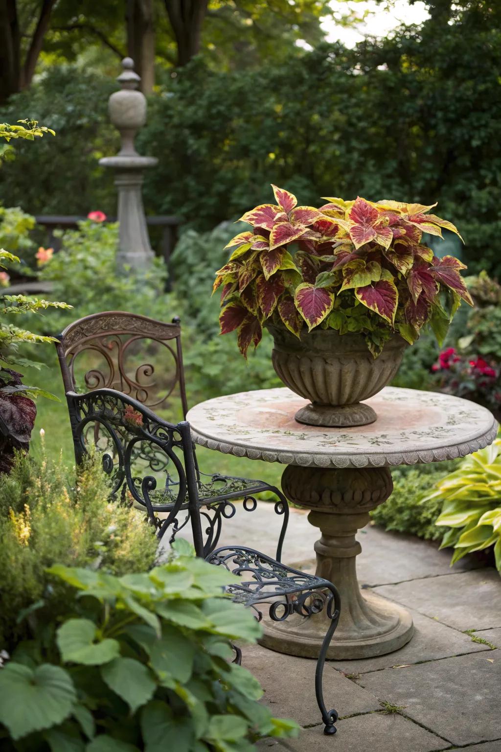 Stunning Garden Table Centerpiece with Coleus