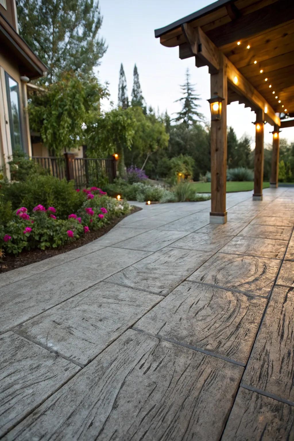 A rustic charm with a wooden look finish.