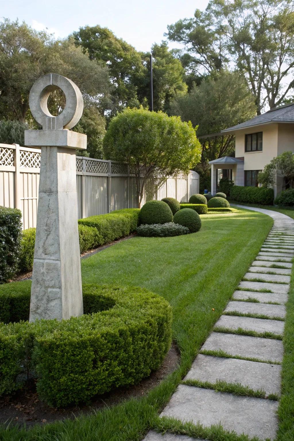 Concrete art can transform your yard into a gallery.