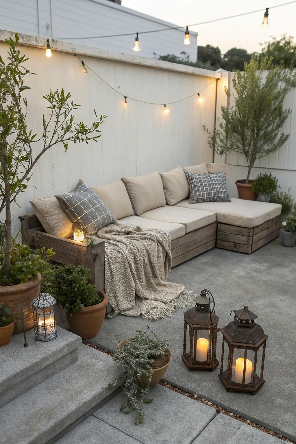 An outdoor sectional sofa transforms your patio into a lounge.
