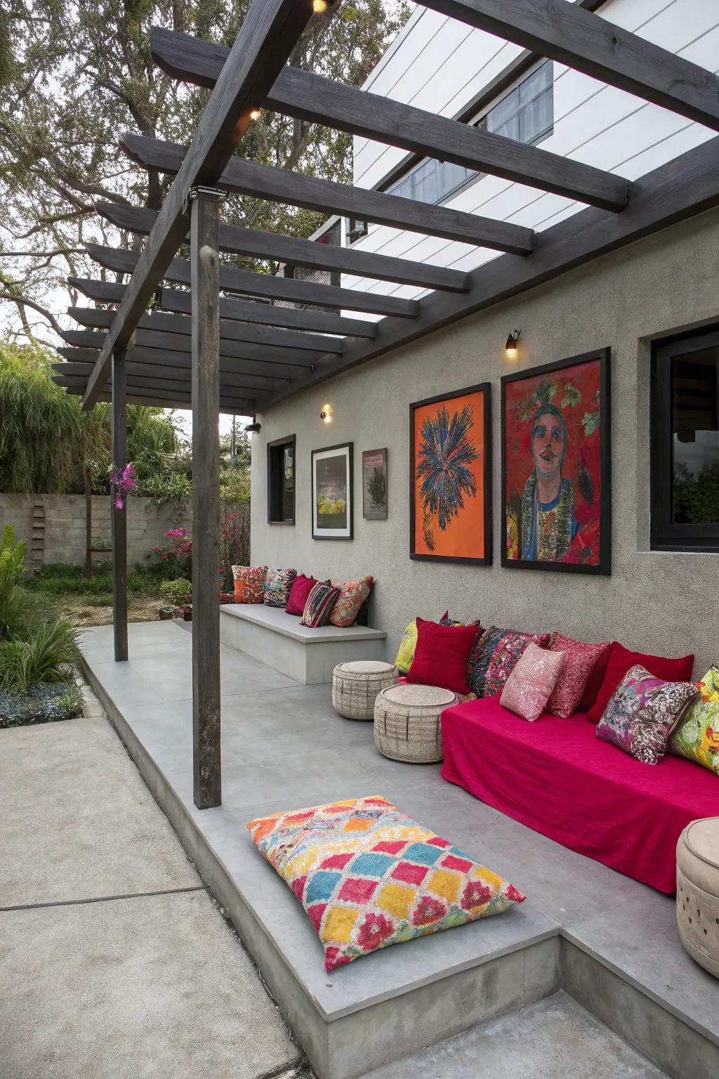 Energize your patio with bold color accents.
