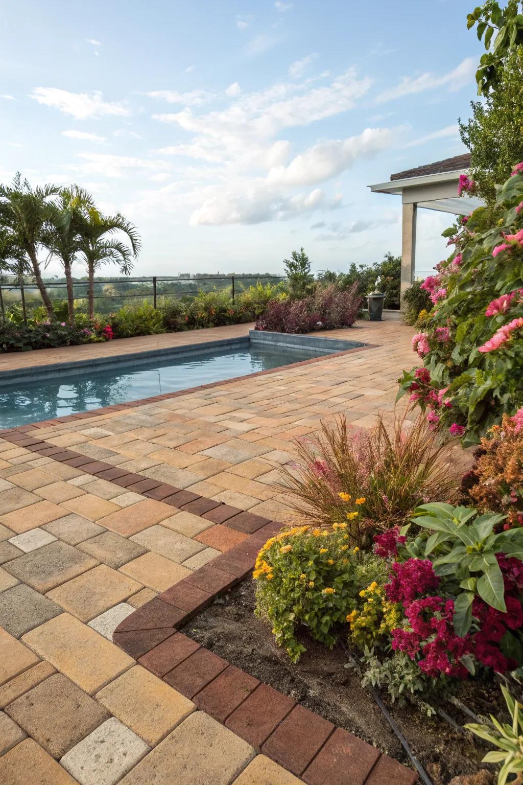 Pavers offer texture and color to your pool deck.