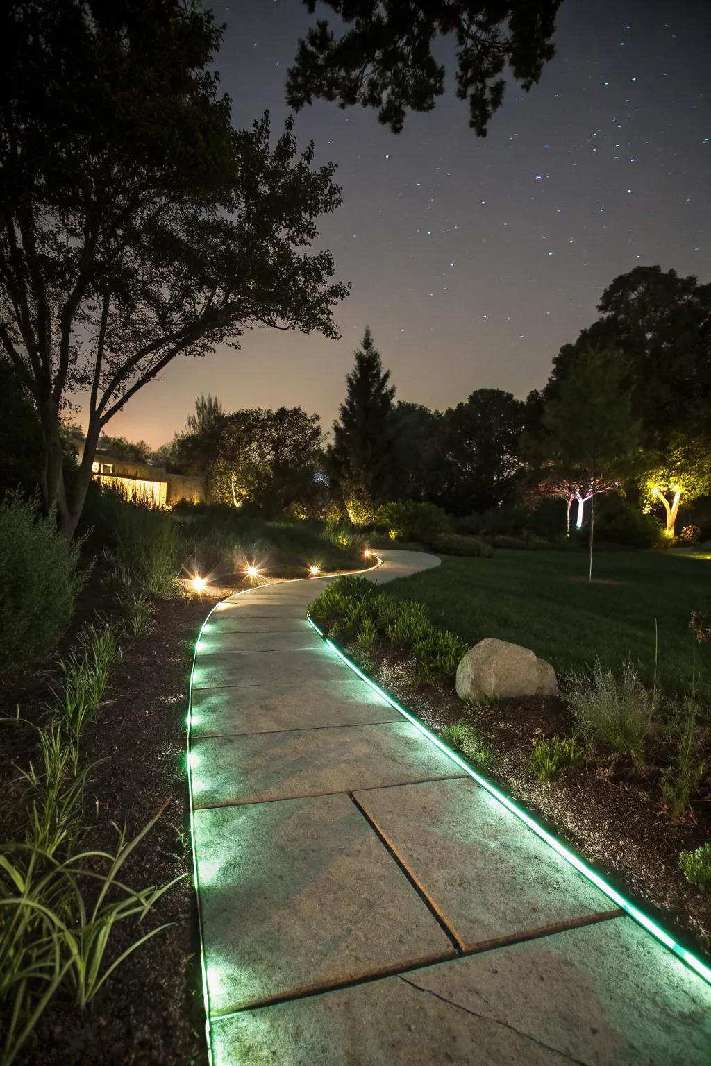 Enchant your garden with glow-in-the-dark concrete edging.
