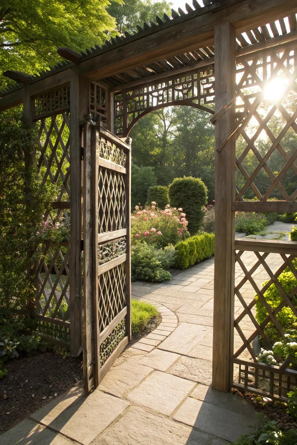 Lattice patterns balance privacy with natural light.