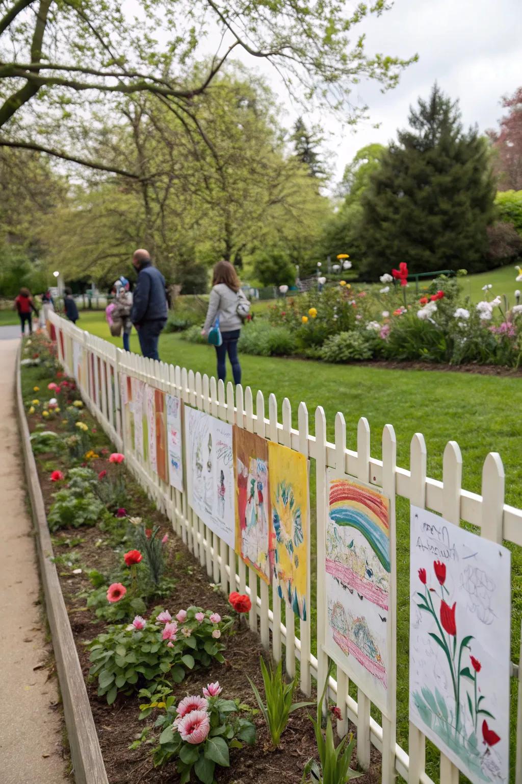 Celebrate creativity with a kids' art gallery on your fence.