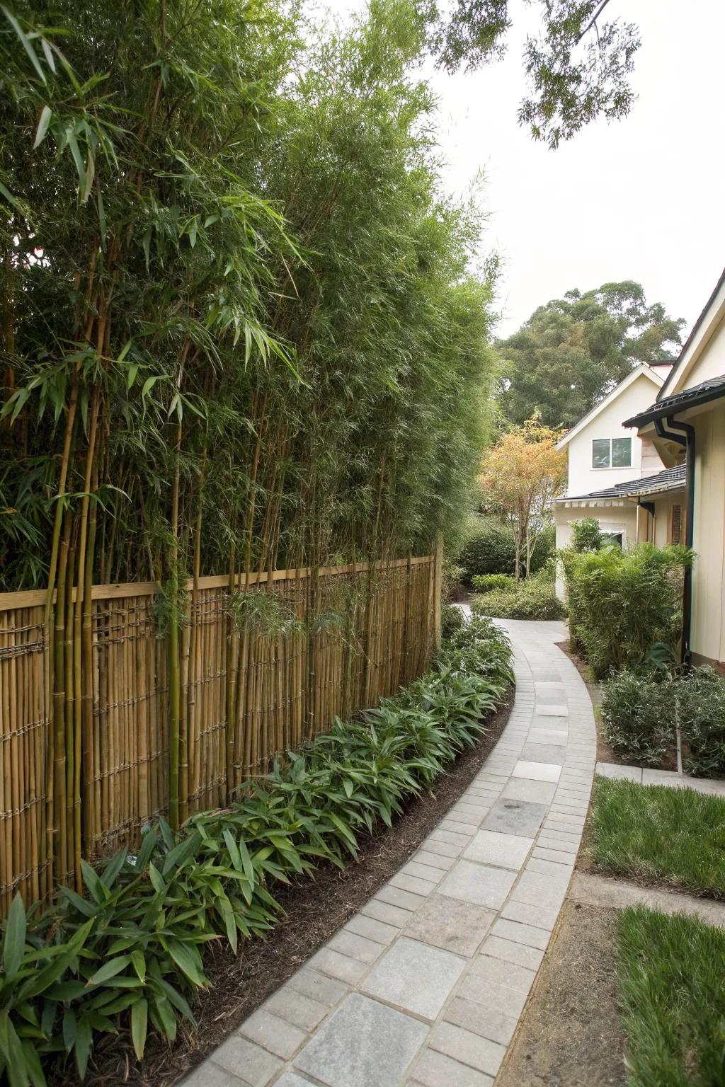 Bamboo screens offer instant, eco-friendly privacy.
