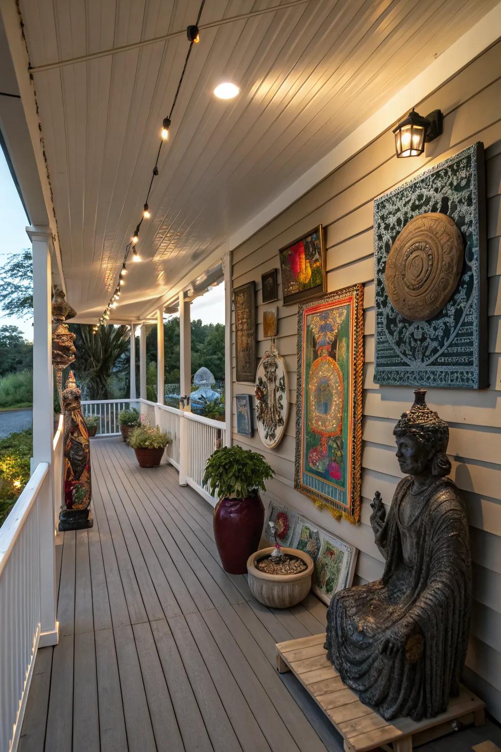 Eclectic art adds personal flair and character to the deck.