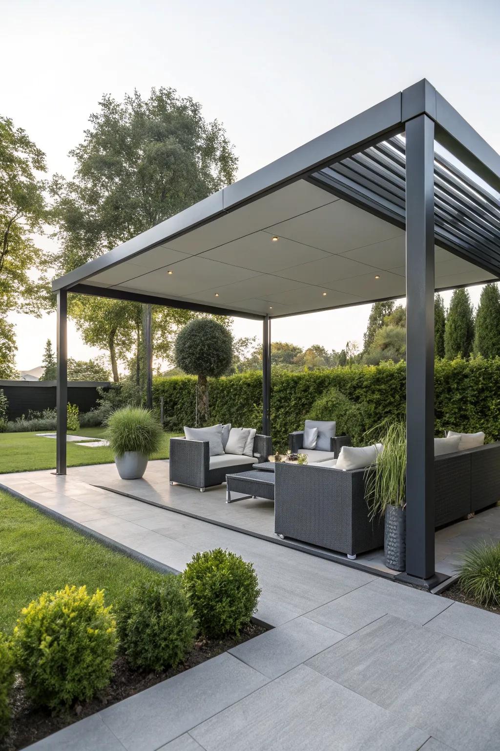 Modern gazebos combine style with practical shading.