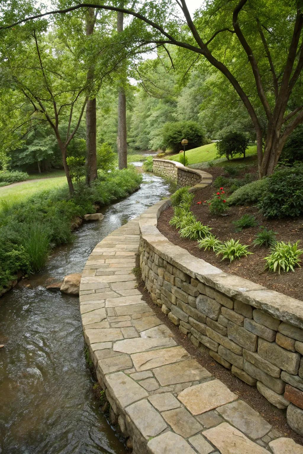 Pathways enhance accessibility and enjoyment of creek areas.