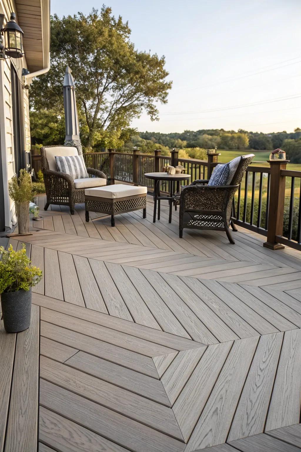 Intricate deck patterns adding visual interest and style.