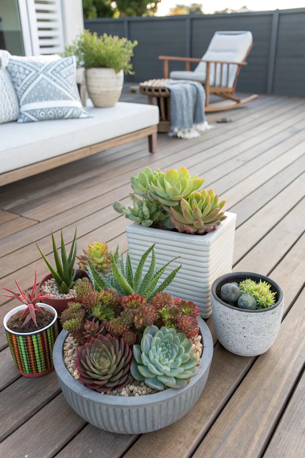 Enjoy low-maintenance beauty with succulents.