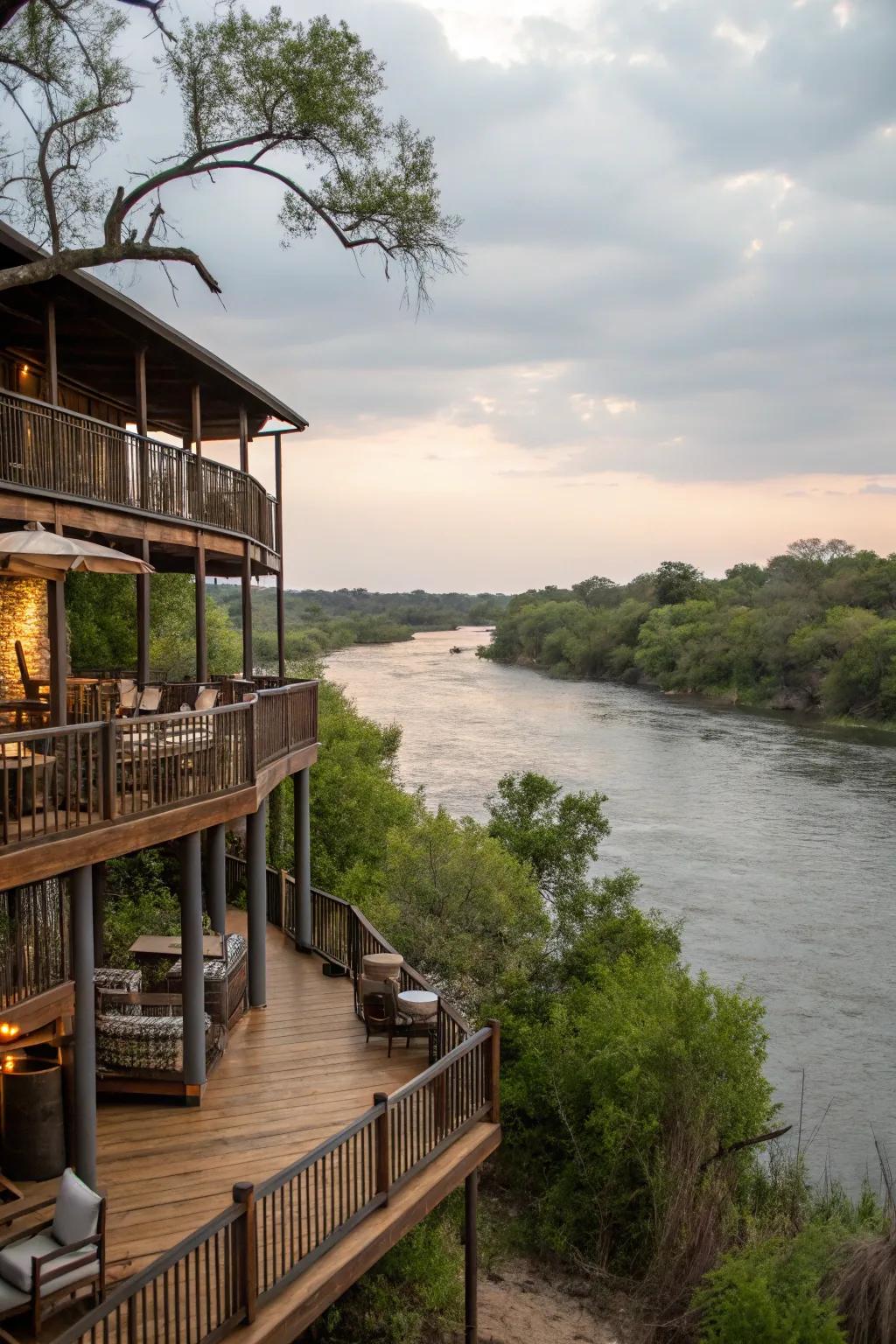 A multi-level deck providing diverse perspectives.