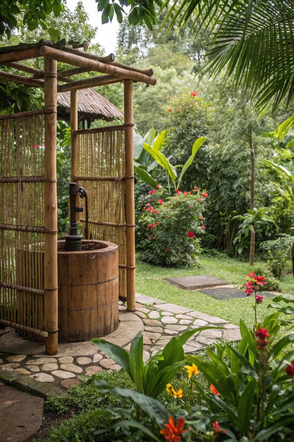 A bamboo screen offers an eco-friendly and stylish cover.