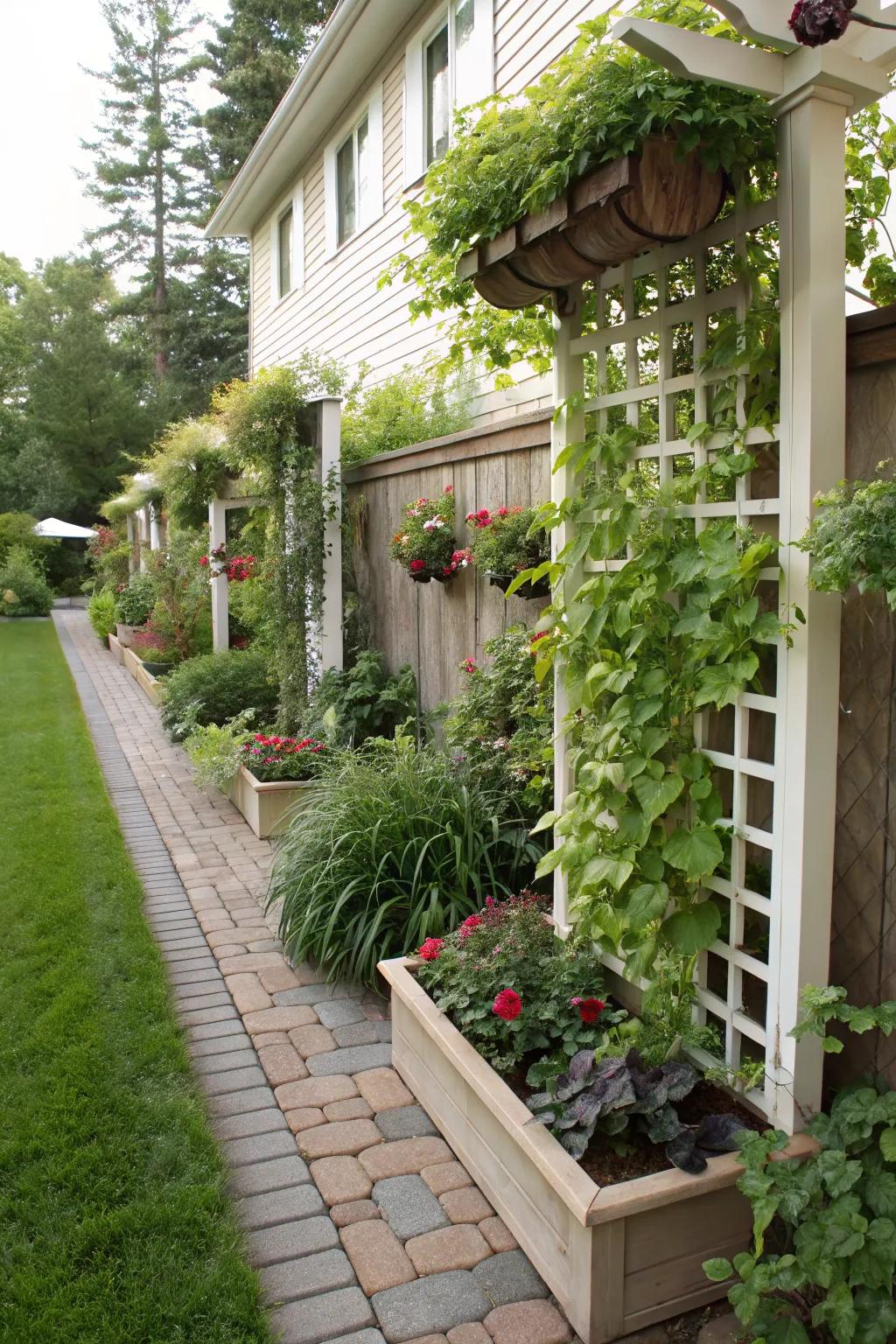 Vertical gardens maximize space and add visual interest.