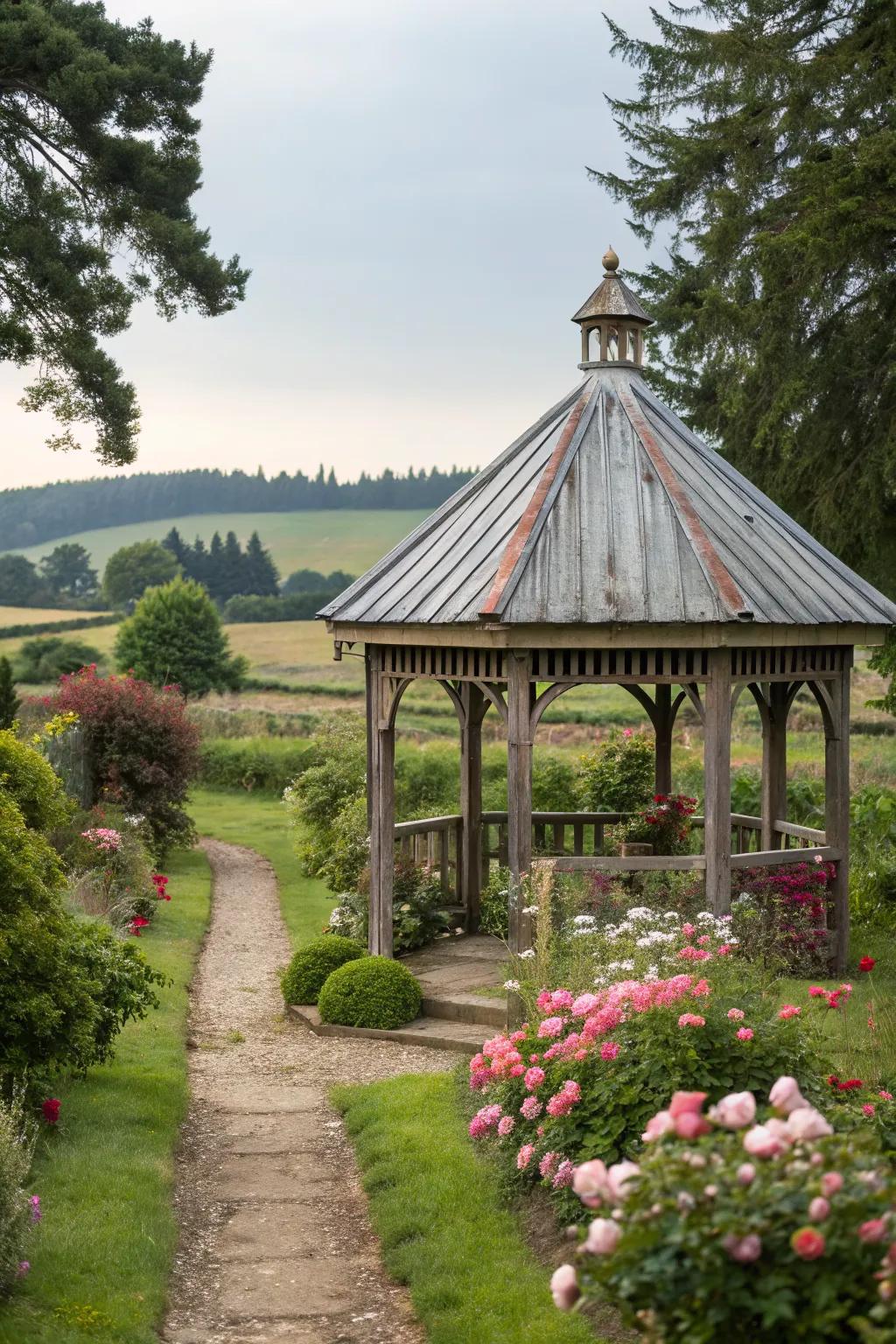 Add country charm with a classic tin roof.