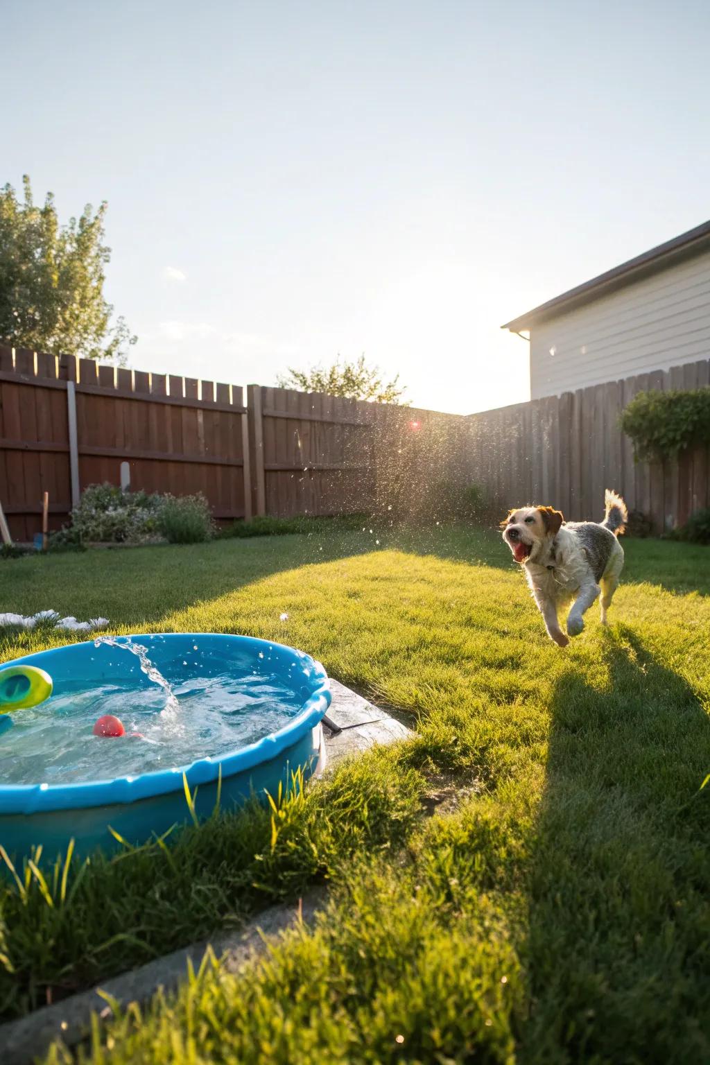 A water play zone offers refreshing fun on hot days.