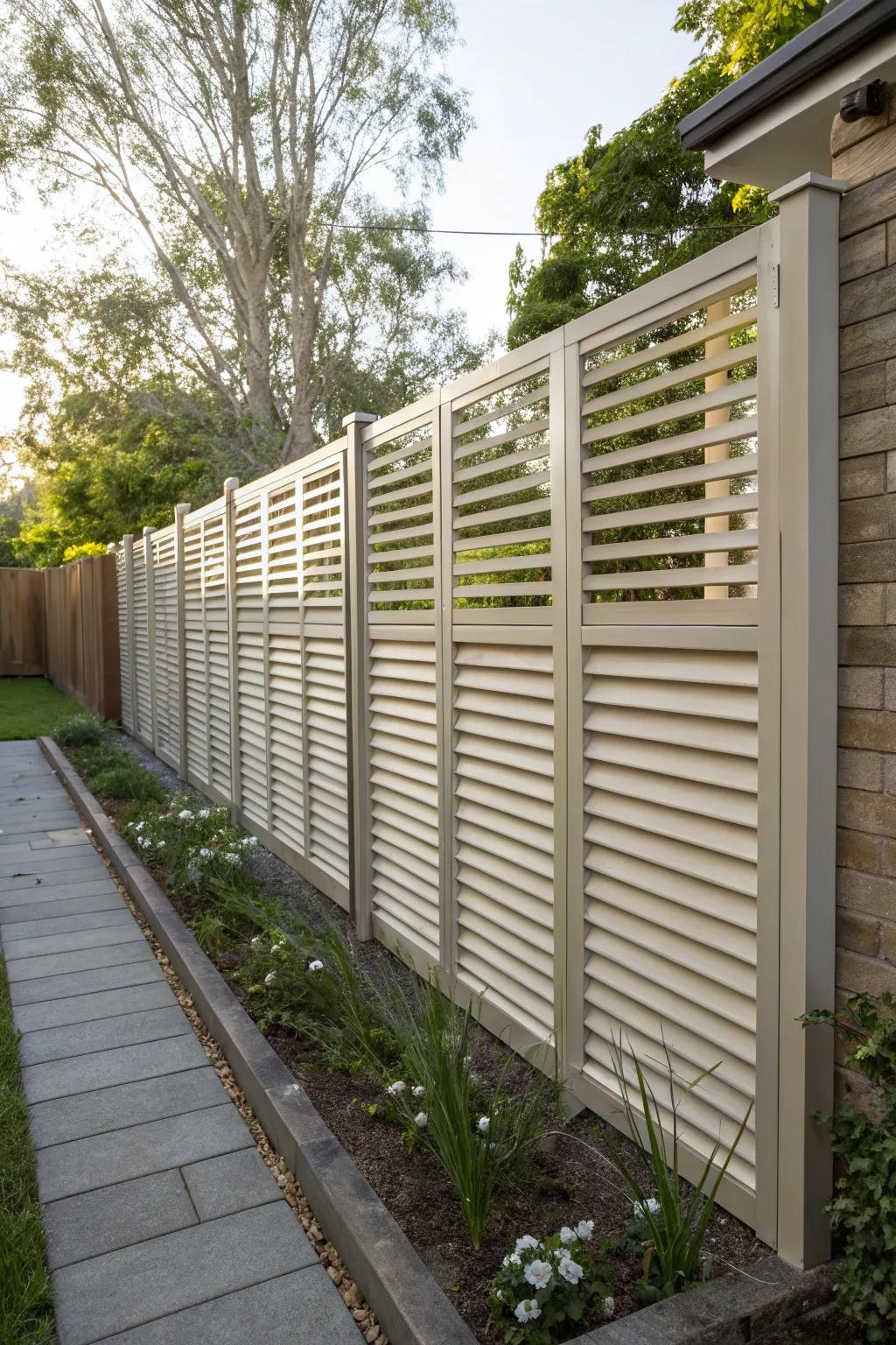 Enjoy privacy and ventilation with louvered panels.