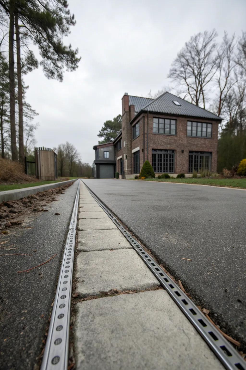 Metal edging gives your driveway an industrial chic vibe.