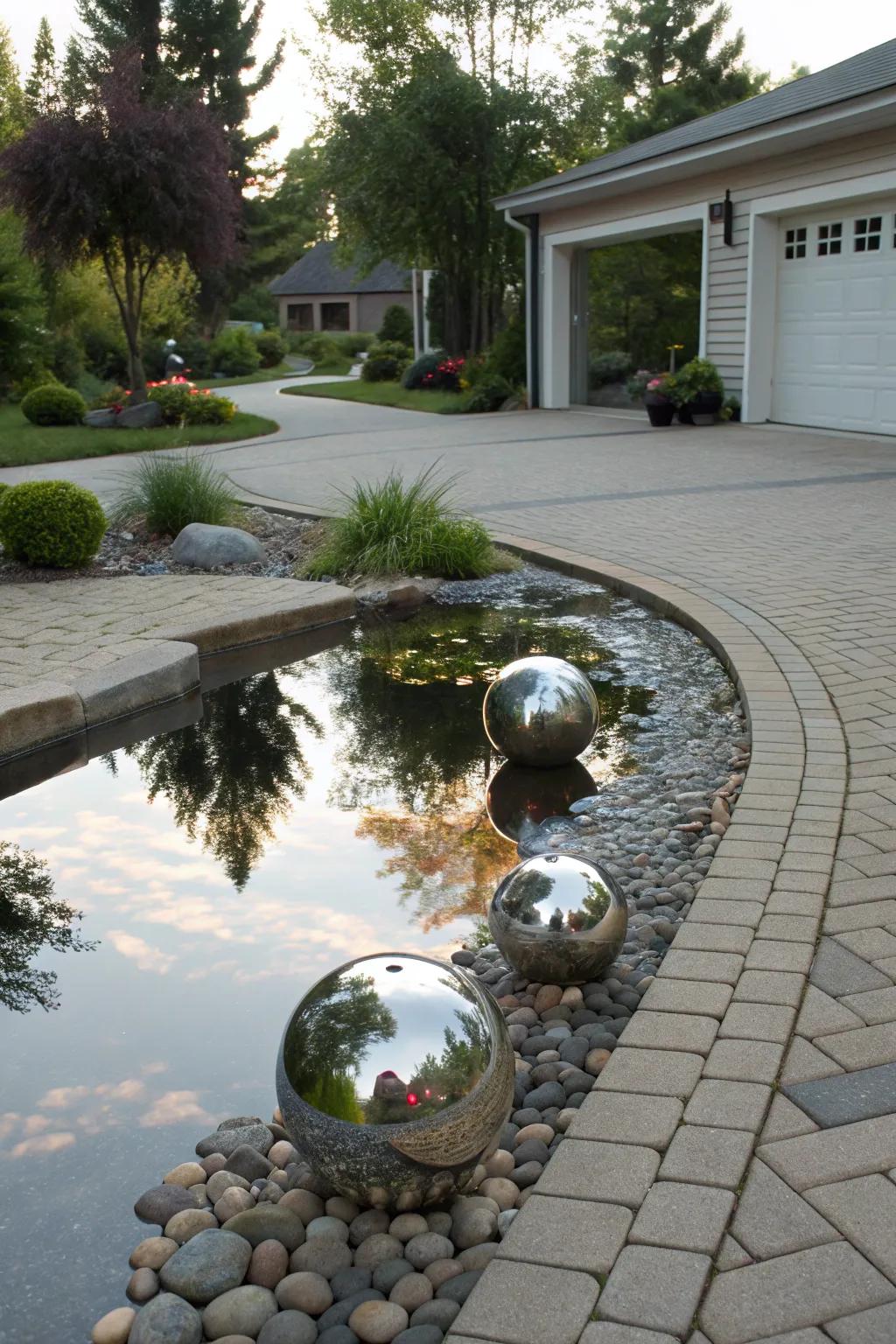 Reflective surfaces create the illusion of more space.