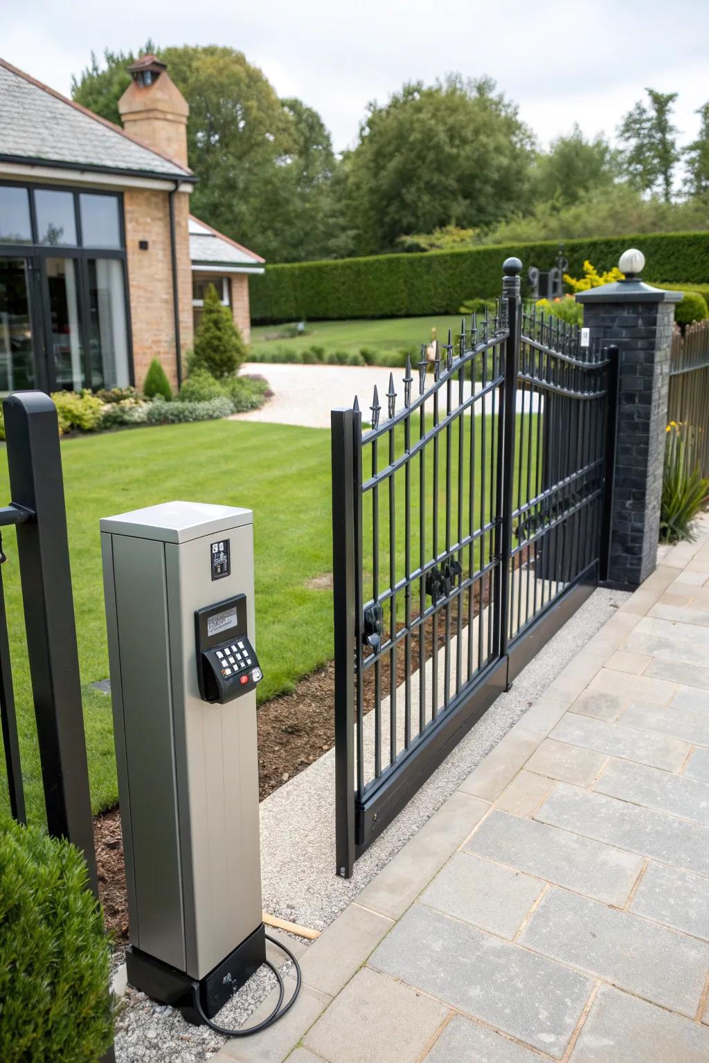 Automated gates offer convenience and modern functionality.