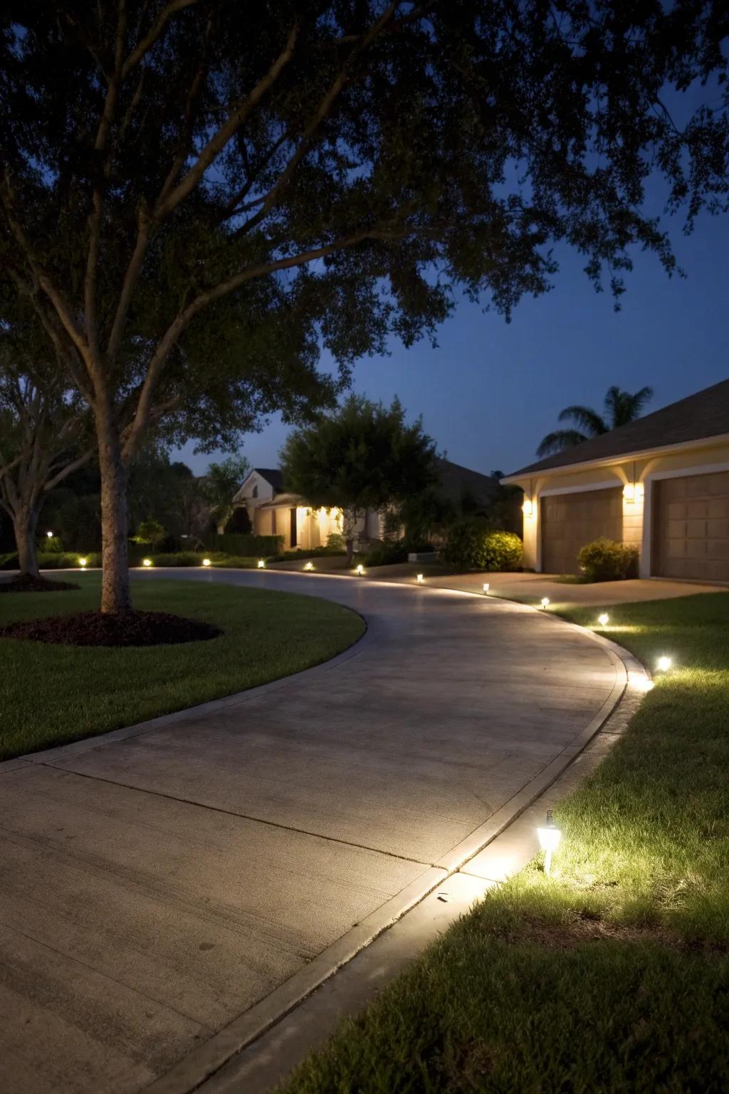 In-ground lights offer sleek, sophisticated illumination.