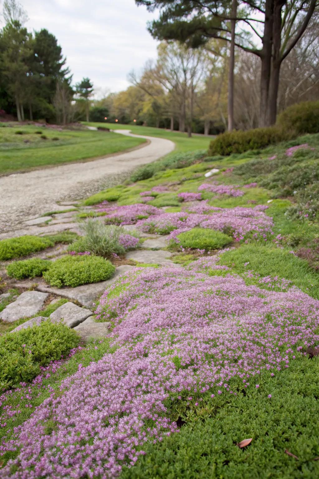 Ground covers reduce water use while adding beauty.