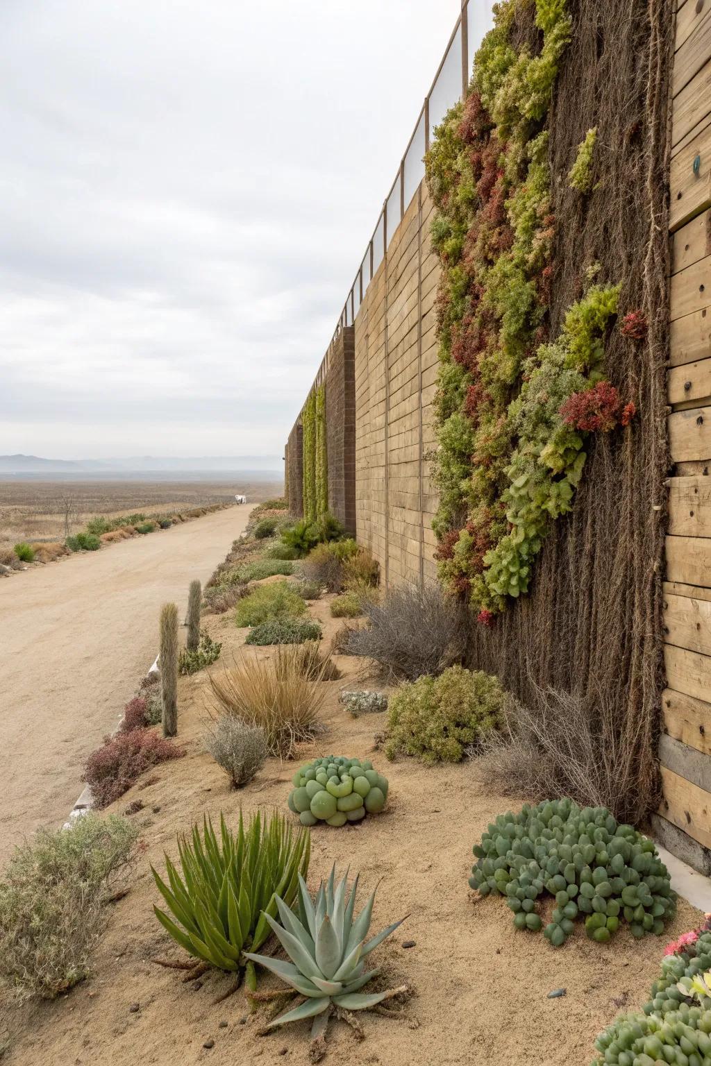 Living walls maximize space and add lush greenery to any dry landscape.
