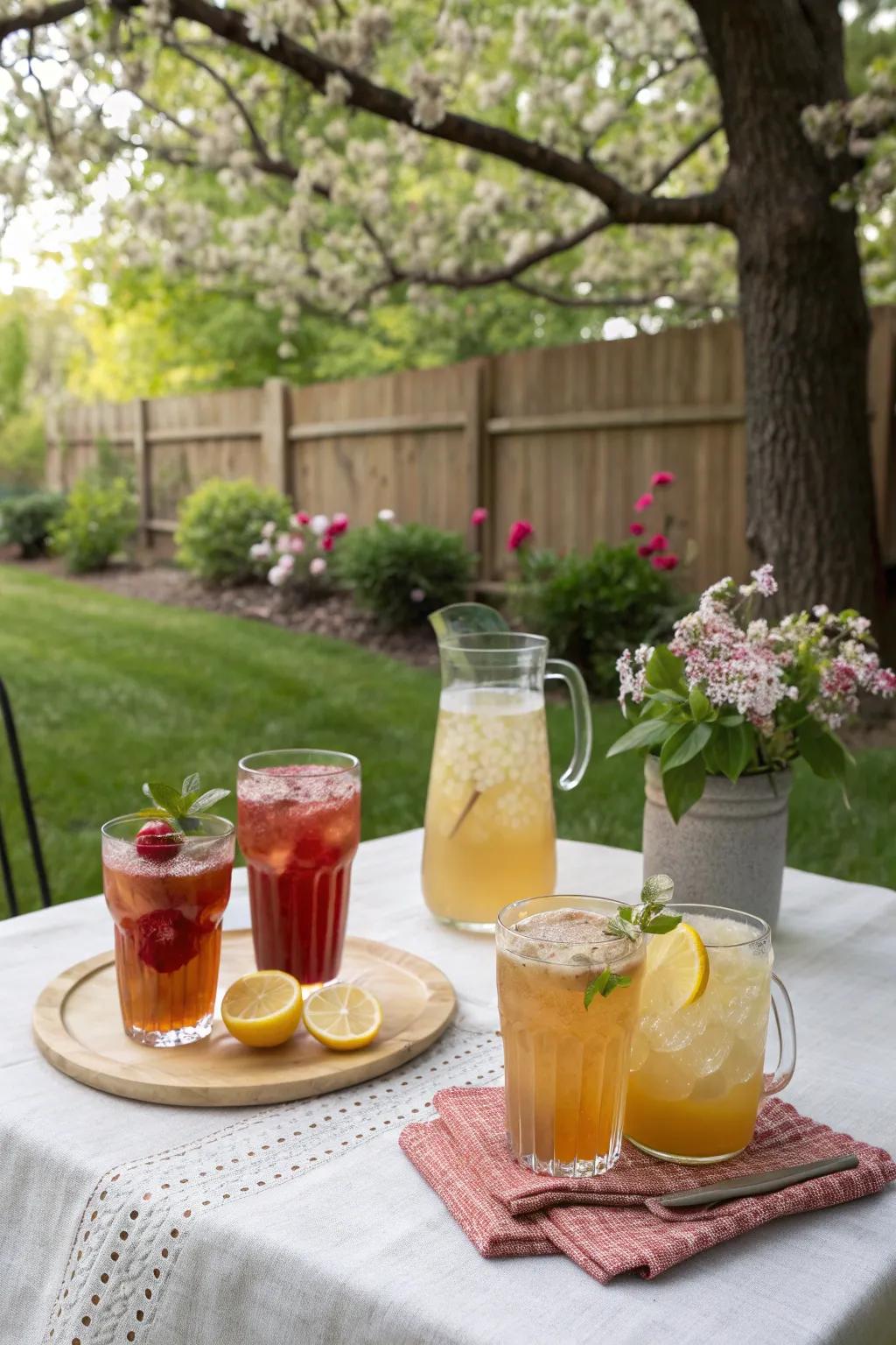 Seasonal drinks add a refreshing touch to your dinner.
