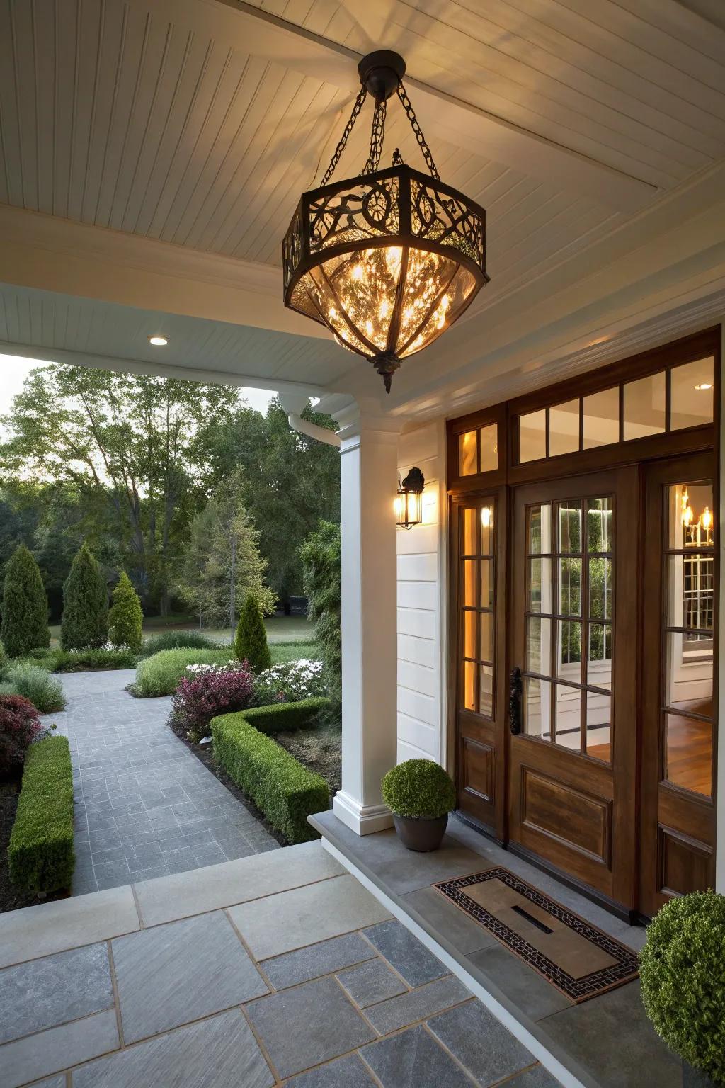 A statement lighting fixture can transform your porch.