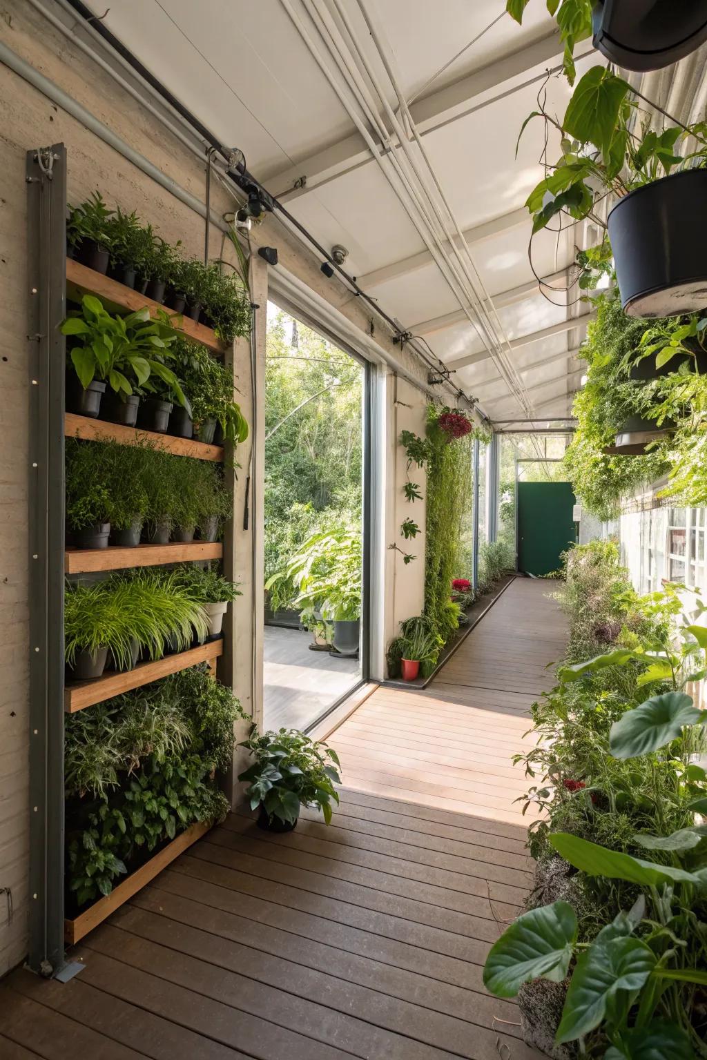 A lush indoor garden for year-round greenery.
