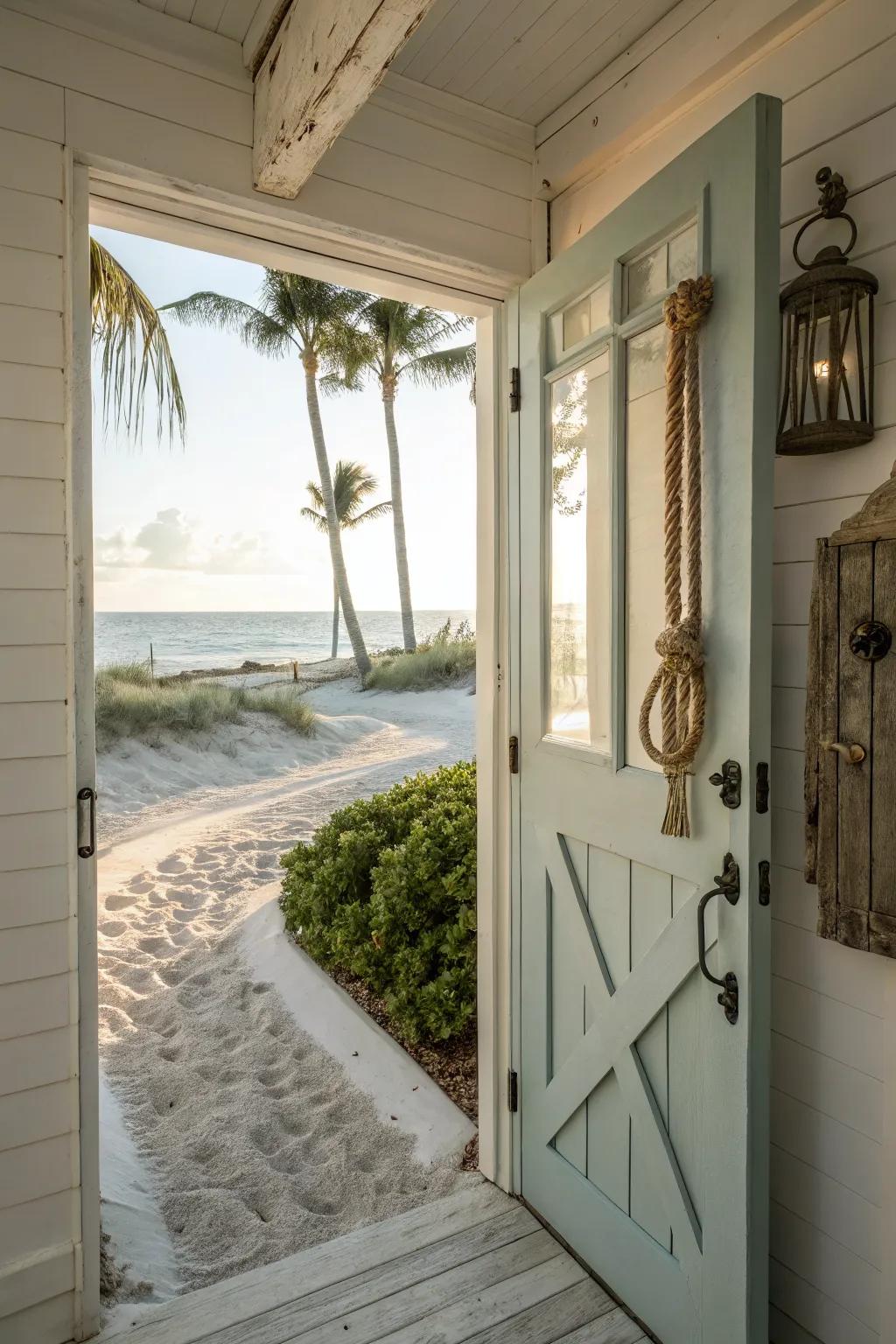 A coastal vibe entrance that makes every day feel like a getaway.