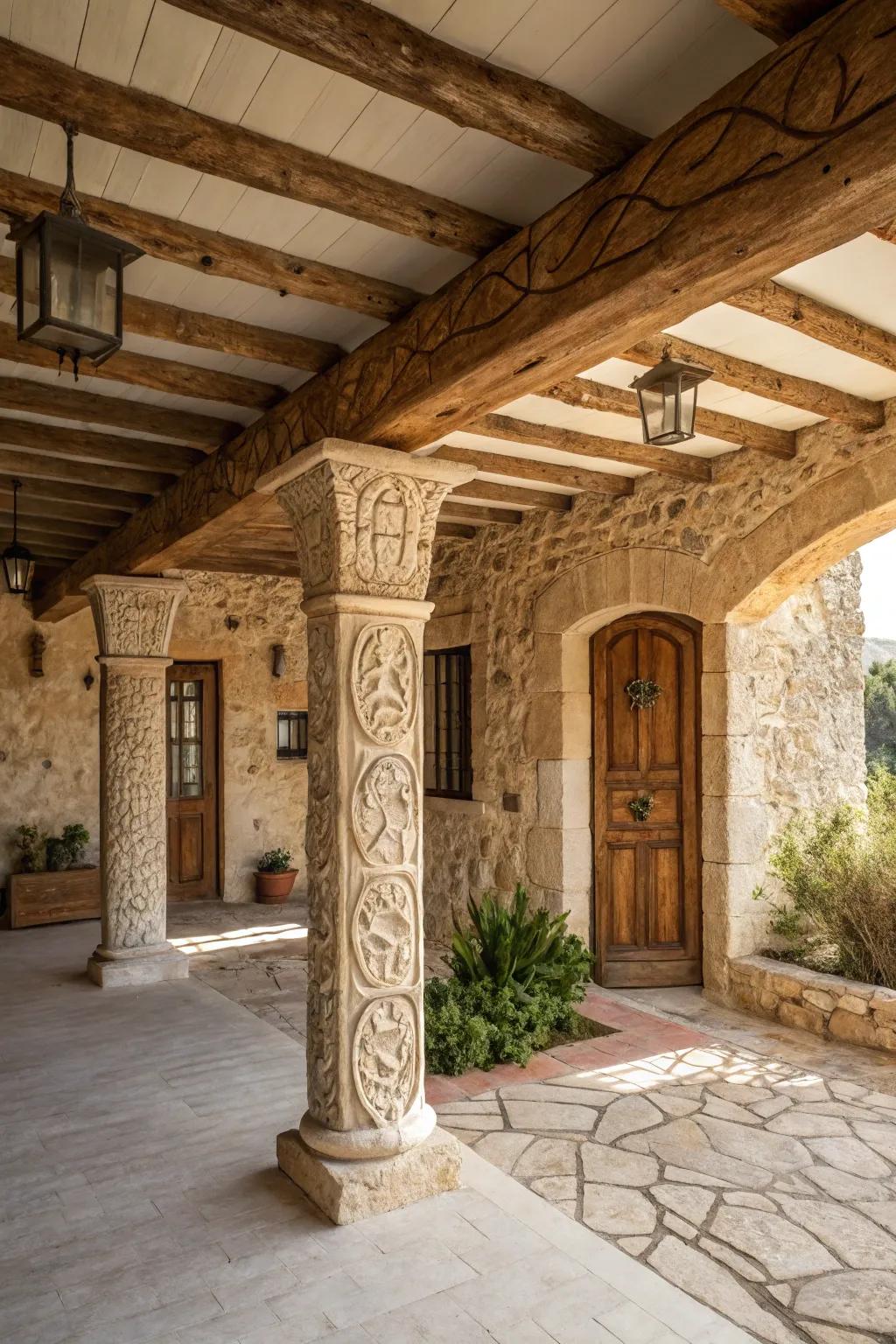 Plaster wraps add rustic Mediterranean charm.