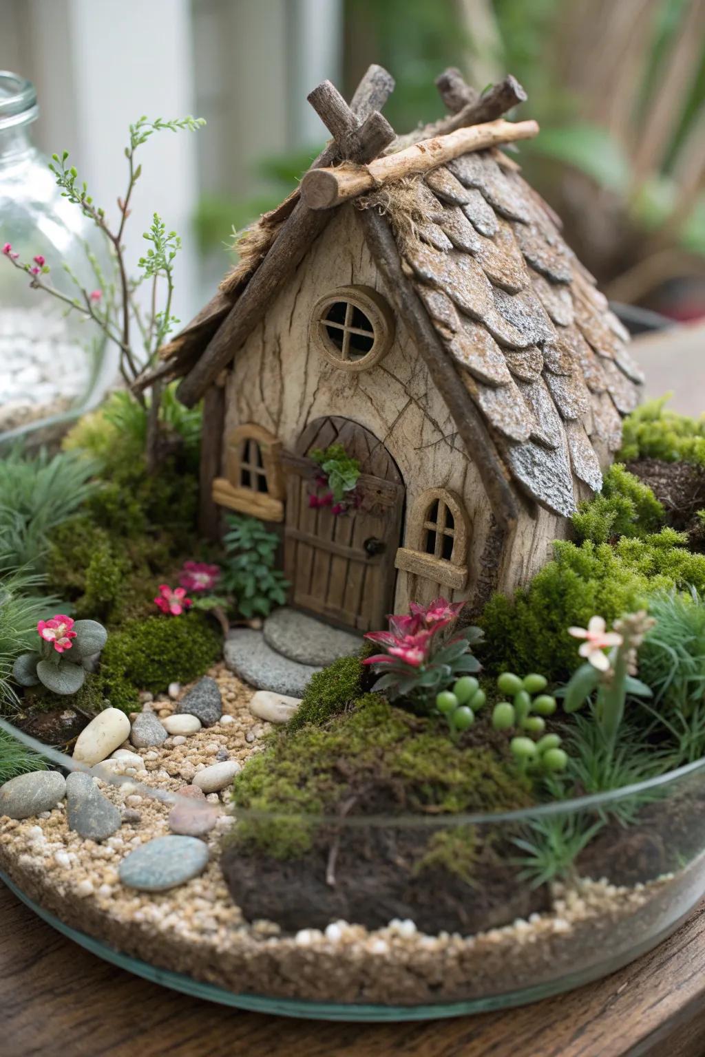 A fairy tale cottage that adds rustic charm to your garden.