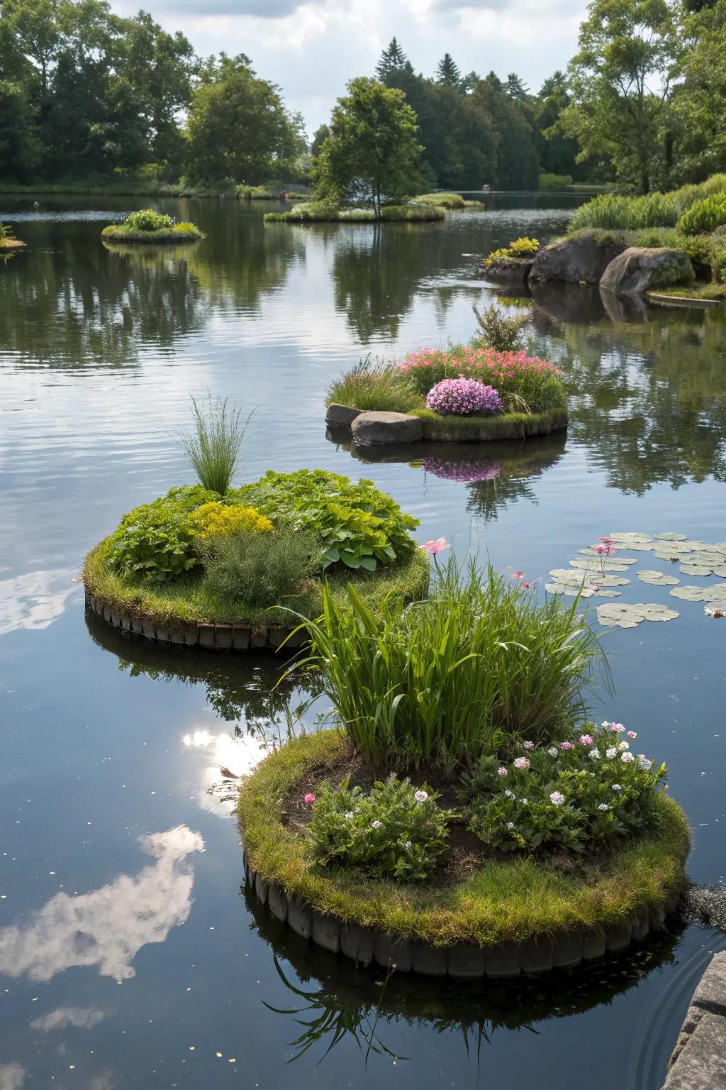Add an unexpected twist with floating garden islands.