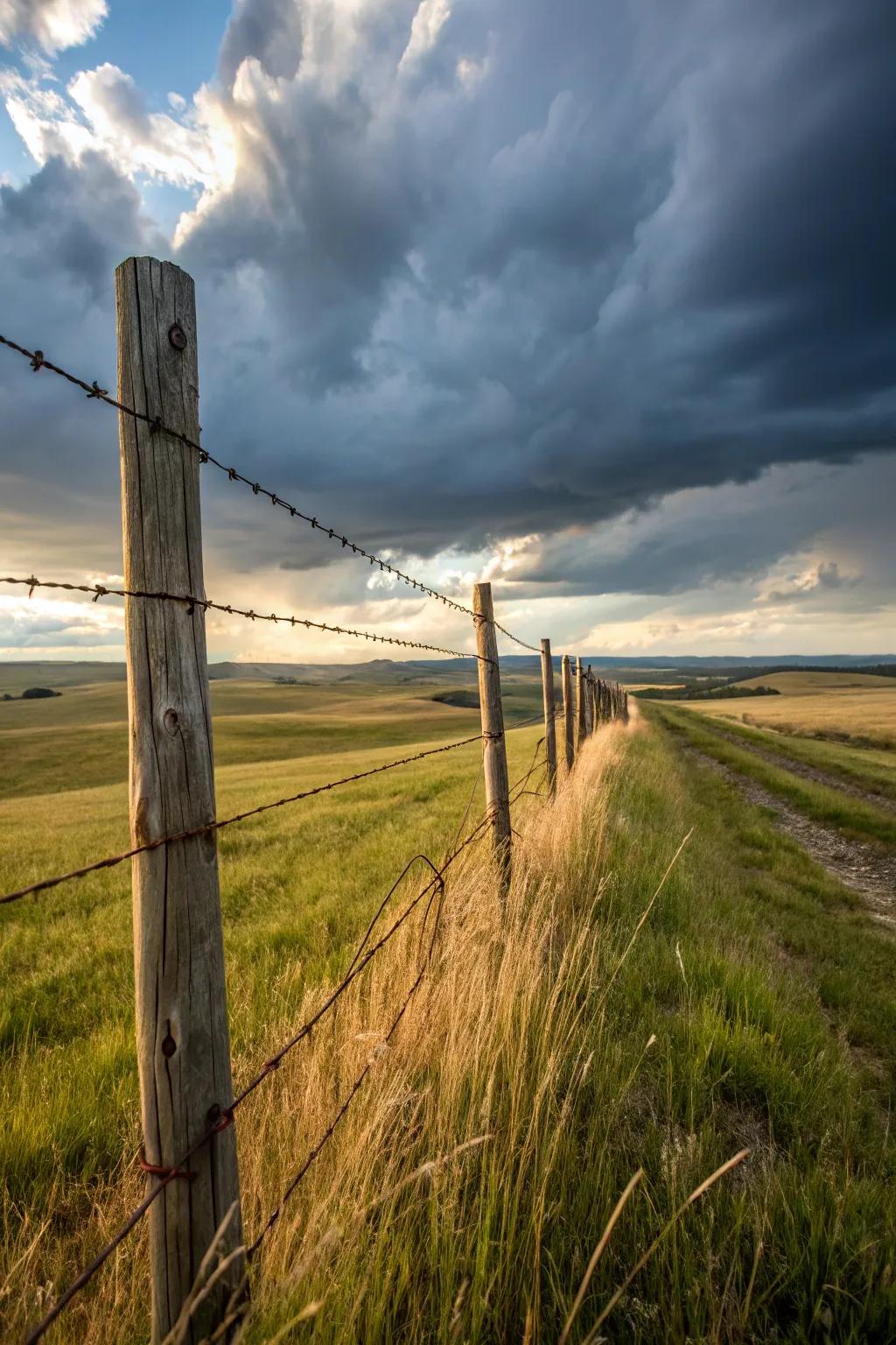 Barbed wire provides a practical yet stylish fencing solution.
