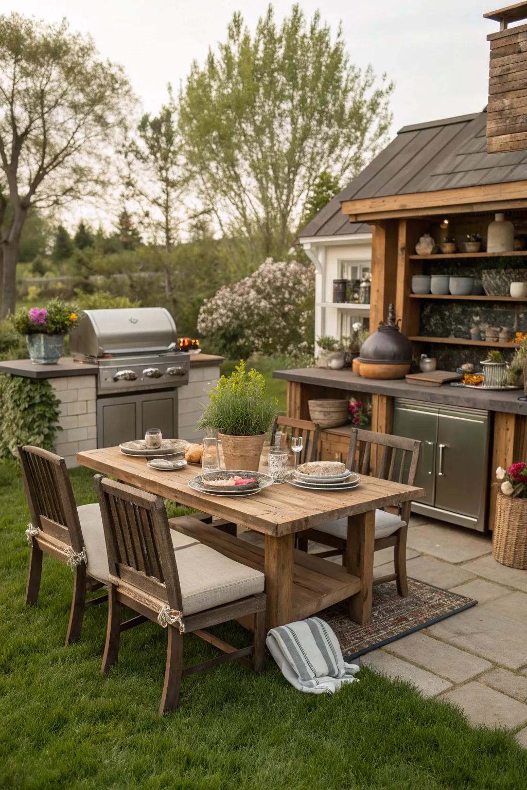 Cook and dine al fresco with an outdoor kitchen setup