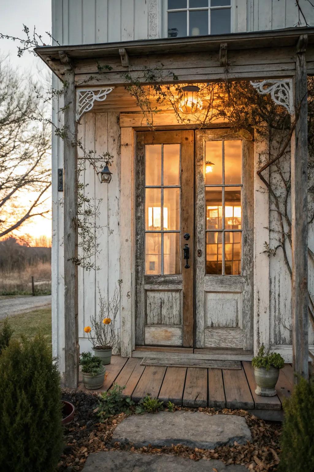 Glass panels brighten your entry with natural light.